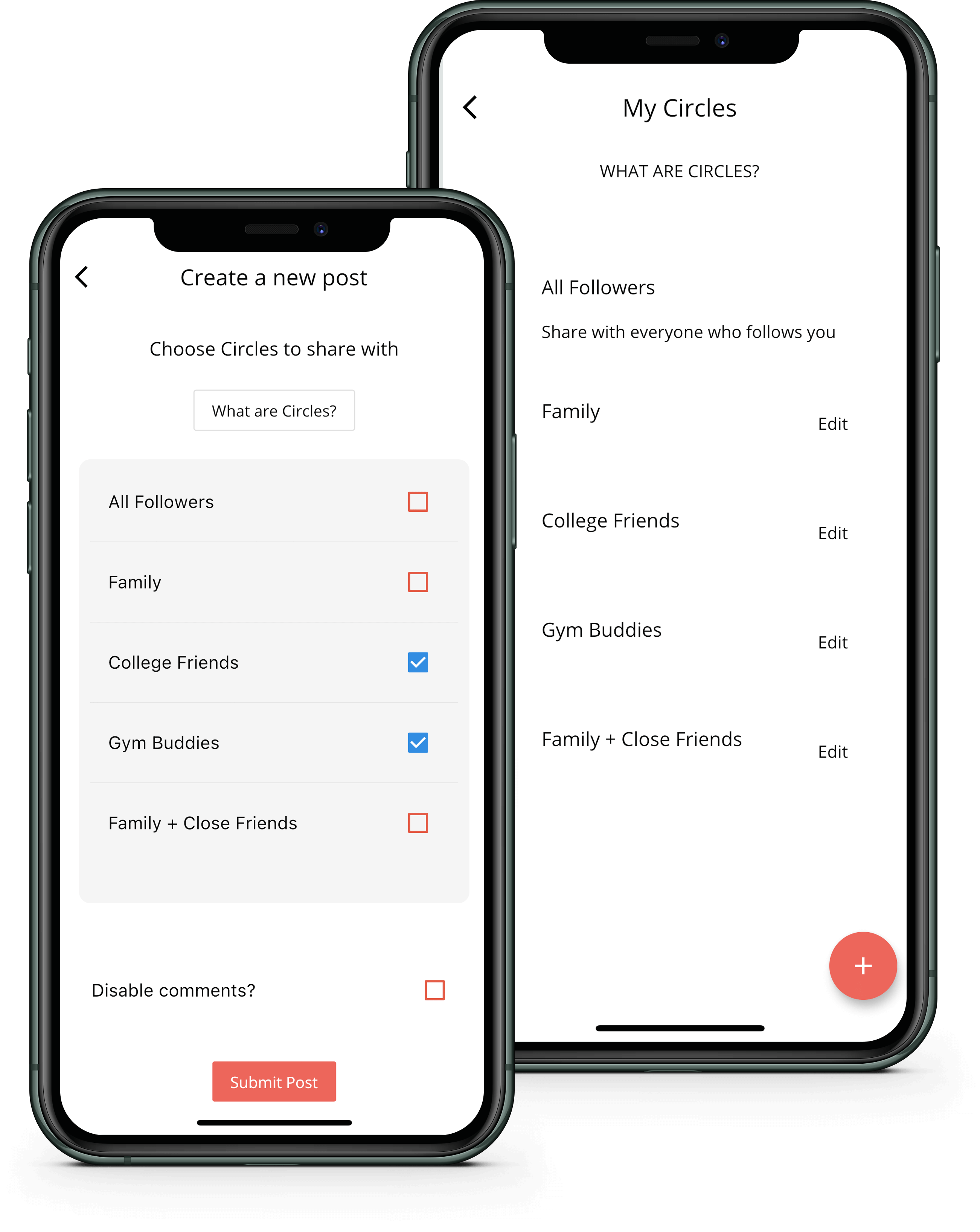 A mockup of the app showing Igloo Spaces
